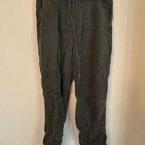 LOFT Linen Olive Green Pants